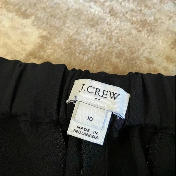 J. Crew The Jamie Dress Pants Tapered Leg Elasticated Waist Solid Black: 10 - Picture 4 of 11